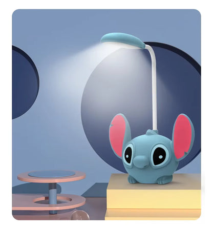 Disney Lilo & Stitch LED-Schreibtischlampe mit Bleistiftspitzer, faltbares Licht, niedliche Schreibtischlampe, USB-aufladbares Licht, Geschenk von Klassenkameraden