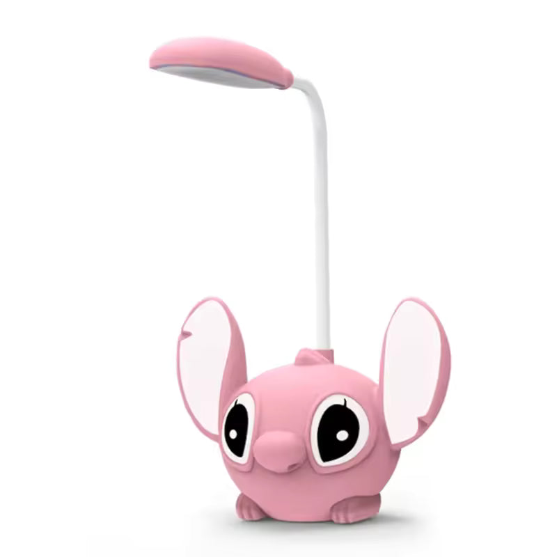 Disney Lilo & Stitch LED-Schreibtischlampe mit Bleistiftspitzer, faltbares Licht, niedliche Schreibtischlampe, USB-aufladbares Licht, Geschenk von Klassenkameraden