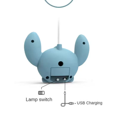 Disney Lilo & Stitch LED-Schreibtischlampe mit Bleistiftspitzer, faltbares Licht, niedliche Schreibtischlampe, USB-aufladbares Licht, Geschenk von Klassenkameraden