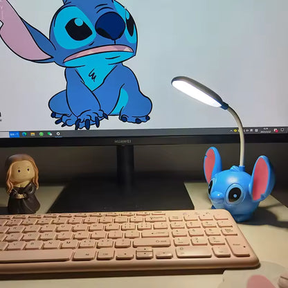 Disney Lilo & Stitch LED-Schreibtischlampe mit Bleistiftspitzer, faltbares Licht, niedliche Schreibtischlampe, USB-aufladbares Licht, Geschenk von Klassenkameraden